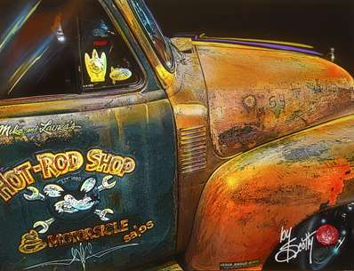 Scotty ZieglerArt titleHot Rod Shop 30x50 /100