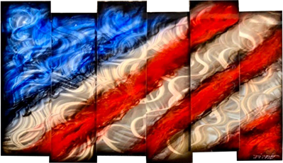 Chris DeRubeisArt title6 Panel Sleek American Flag 38x72