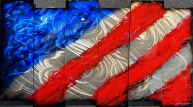 Chris DeRubeisArt title6 Panel American Flag 38x72