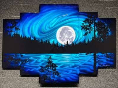 Chris DeRubeisArt title5 Panel Ultra Super Moon 44x72